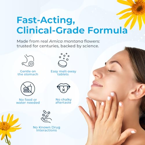 Image of VitaMedica Arnica Montana 200C Rapid Dissolve Tablets, 150 Ct | Natural Pain, Bruising & Swelling Support - High Potency Homeopathic Injury & Surgery Recovery, 50 Servings