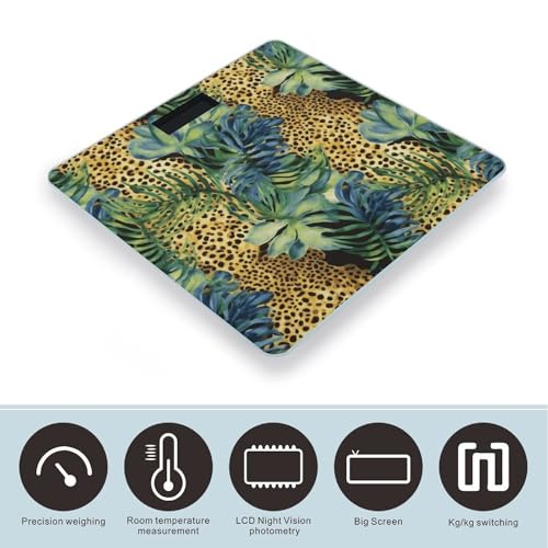 Báscula digital de baño con diseño animal leopardo miniatura 3