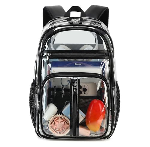 Ternbay Mochila escolar transparente impermeable para niños y niñas, Negro
