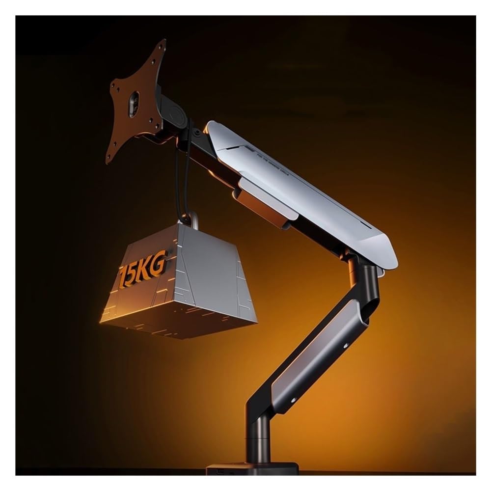 Regulowane ramię pod monitor z regulacją wysokości, pojedyncze ramię mocujące monitor, obsługuje ekrany 17-42" i 33 funty, regulowany uchwyt sprężynow,Black