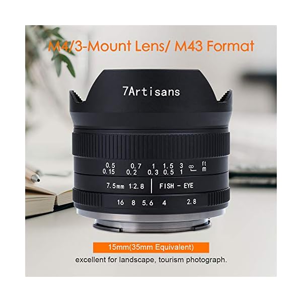 7artisans 7.5mm F2.8 II V2.0 Fisheye-Objektiv mit 190° Blickwinkel, für MFT-Kameras mit M4/3-Mount GM1 GM5 GM7 GX1 GX7… – Bild 3