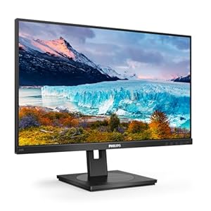Philips 242S1AE – 24 Zoll FHD Monitor, höhenverstellbar (1920×1080, 75 Hz, VGA, DVI, HDMI, DisplayPort) schwarz