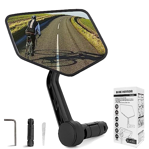 Txeouse Retrovisor Bicicleta,Retrovisor Patinete Electrico, 360° Giratorio Ajustable HD Gran Angular Espejo Bicicleta para15-20mm Manillar Bicicleta de Montaña,Scooter EléCtrico (Izquierda)