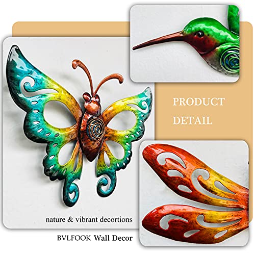 Bvlfook Hummingbird Butterfly Dragonfly Metal Wall Art Decor, Wall Sculpture Decoration Hanging For Home Living Room Bedroom Garden Porch Patio Balcony Ornament For Indoor Outdoor, 3 Pack 9 Inch #TOP1