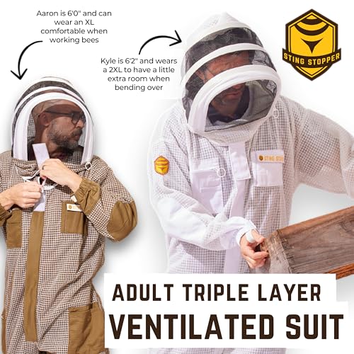 Traje de Apicultor Ventilado Sting Stopper, Blanco, Talla 3X Grande miniatura 5