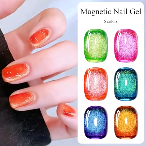 Set 9 Piezas Esmalte de Gel Ojos de Gato Neon miniatura 4