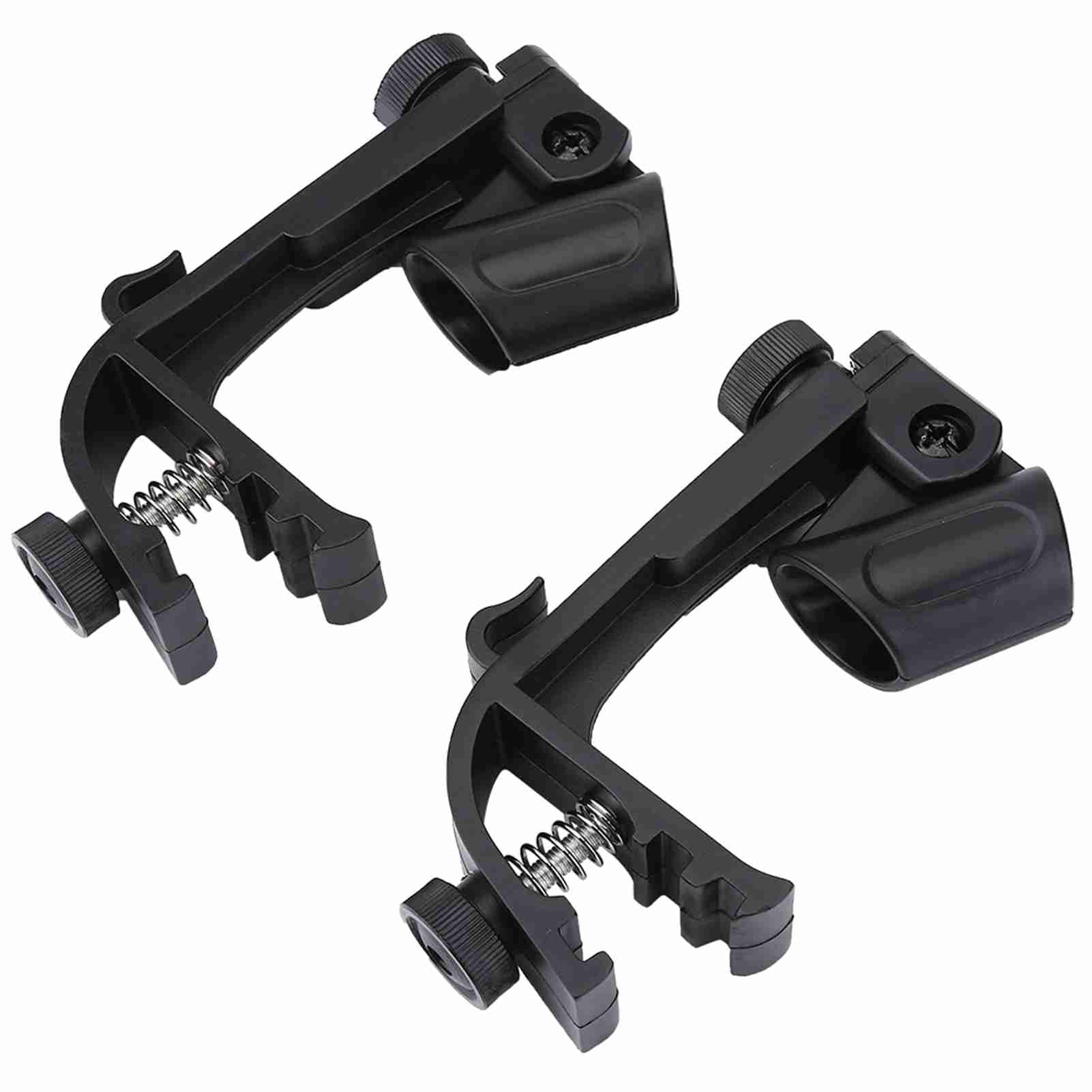 2 Pcs Drum Rim Mic Clips, Portable Adjustable Clips on Drum Mount Rim Microphone Shockproof Clamp Holder(Black)