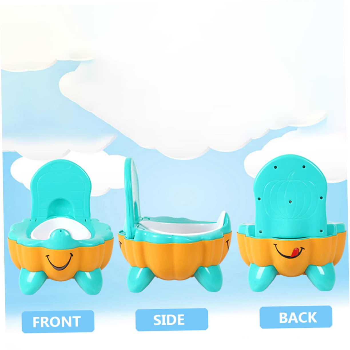 Vaguelly Asiento De Entrenamiento Para Bebés Forma De Calabaza Reversible Fácil De Limpiar Para Baños Habitaciones Infantiles y Salones