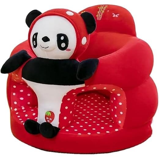 Soft Stuffed Plush Baby Sofa Seat - Panda Red