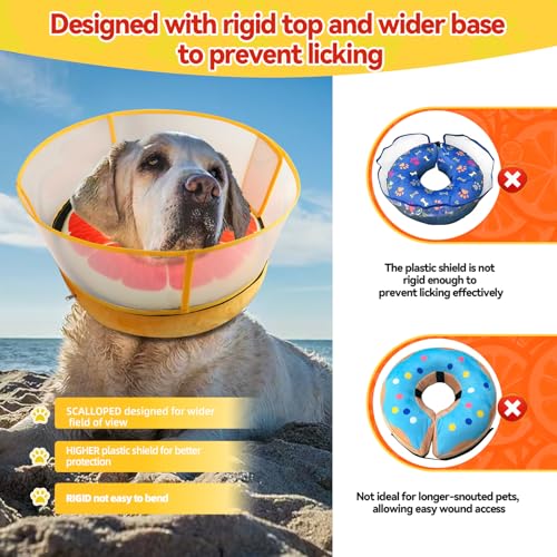 Image of Upgraded Inflatable Dog Cone Collar to Stop Licking, Soft Dog Donut Collar
