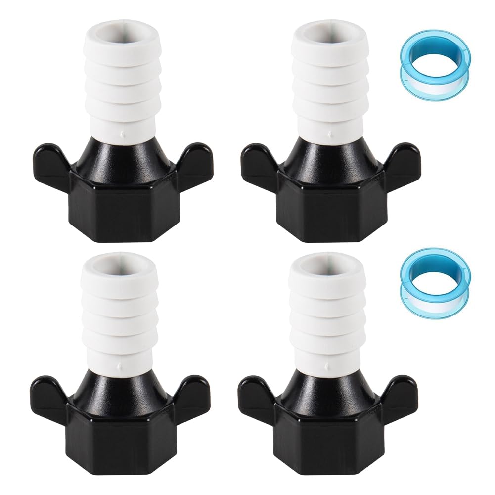 Ounfhtrttk 1/2 Inch X14 NPT X1/2 Inch Barb Straight Swivel Adapter RV Water Pump Fittings with Thread Seal Tape,for Water Pump