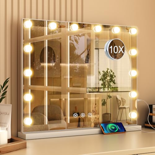 Idee regalo per occasioni speciali: sorprendete vostra moglie, madre o figlia con uno specchio dal look hollywoodiano che le farà brillare ogni giorno. Regalate loro i lusso e l'eleganza di uno specchio da toeletta con illuminazione, da 50 x 42 cm.