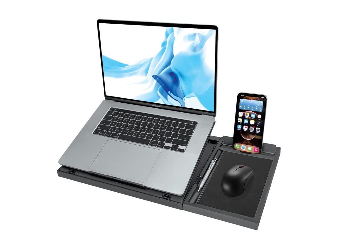 ONEPEARL(LABEL) Laptop Lap Desk, Large Lap Desk with Stand, 8 Angle Adjustable, Lap Desk for Laptop 17 Inches w/Mouse Pad & Cellphone Slot, Laptop Stand, Laptop Riser for Home & Office (B0BY8ZMN8X) Amazon Price History, Amazon Price Tracker