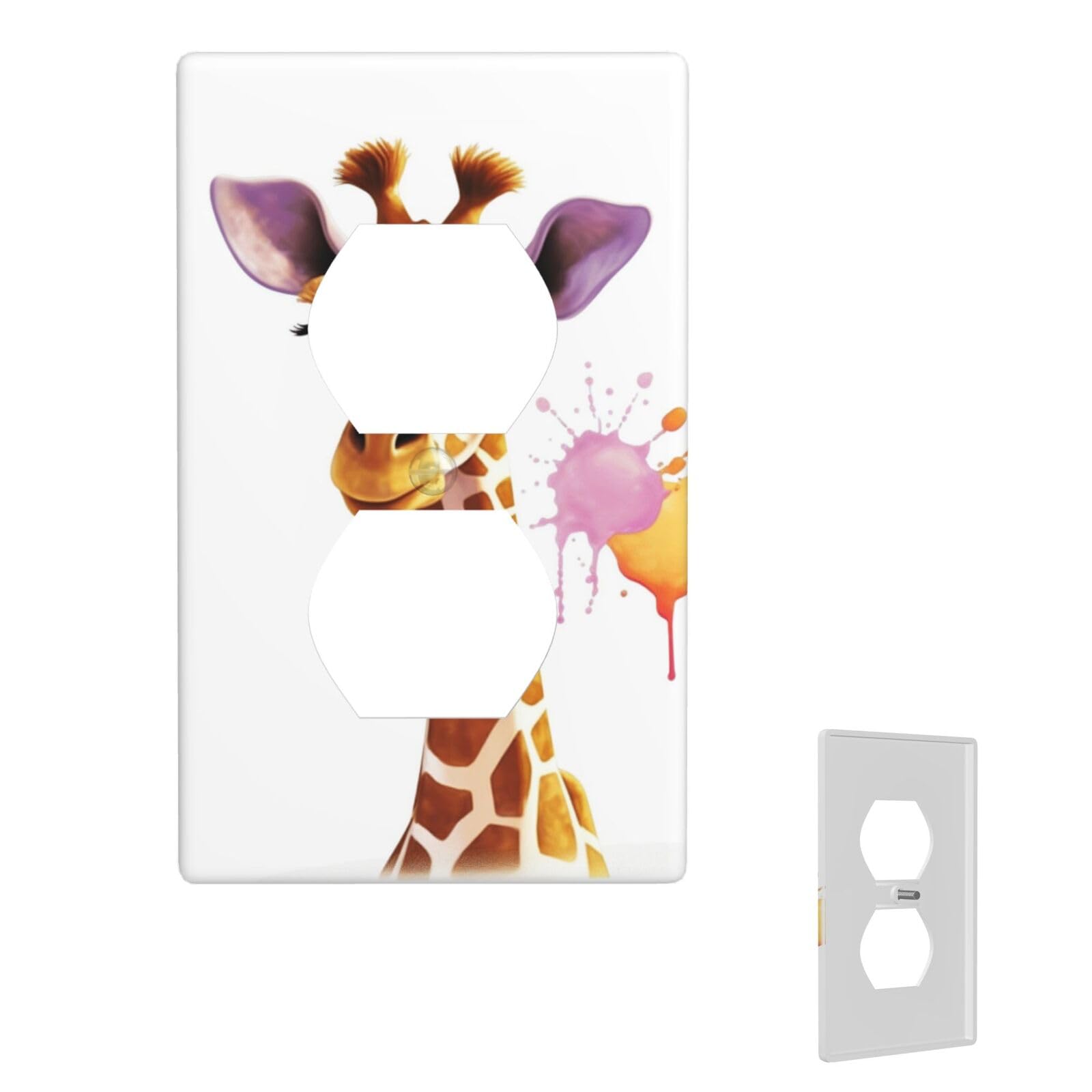 1-Gang Decorator Wall Plate Giraffe Light Switch Cover Single Gang Receptacle Wall Plate Standard Size 4.5" x 2.76" Wallplate Unbreakable Polycarbonate Outlet Faceplates Cover