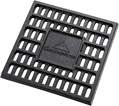 CAMPINGMOON T-175 - Rejilla de carbón de hierro fundido para cama de carbón, 17,5 x 17,5 cm
