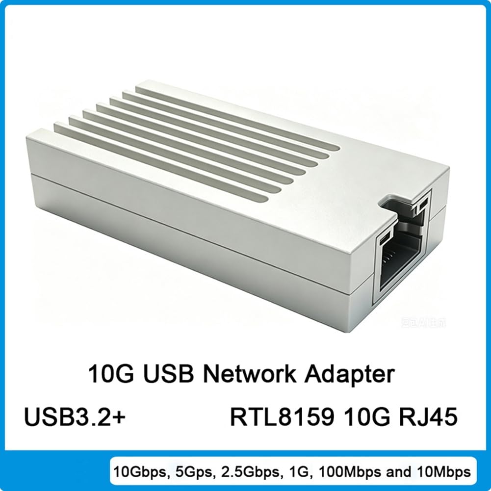 Adaptateur de Carte Réseau 10GbE-T9 Puce RTL8159 Adaptateur de Carte Réseau sans Portable USB 3.2 Gen2