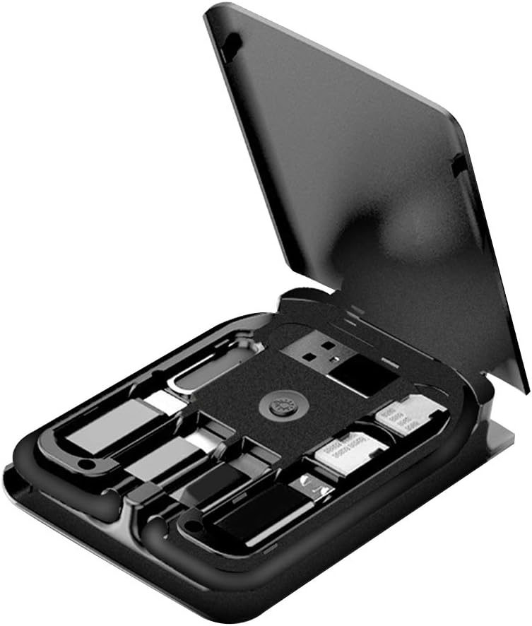 Multi-Function Universal Smart Adaptor Card, Phone Stand Multifunctional Data Line Conversion Head Wireless Charger Portable Storage LED Light USB Type C Data Cable Adapter Card