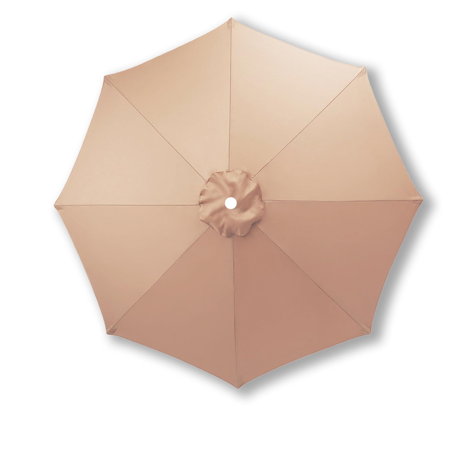 UemumPem 3.5m/3.0m/2.8m/2.7m/2.5m/2.3m/2.0m Replacement Parasol Canopy, 6/8 Ribs for Garden Umbrella Replacement Fabric, UPF 50+ Parasol Replacement Canopy for Market/Beach (Champagne,2.0m / 8 Ribs)