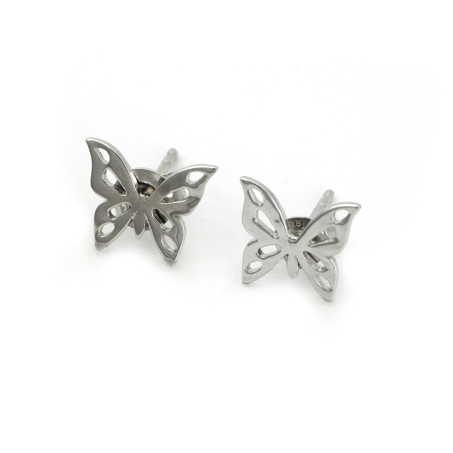 Valentine's Day Gift - MAIRA 925 Sterling Silver Mini Butterfly Stud Earrings Set for Girls & Women-image-29