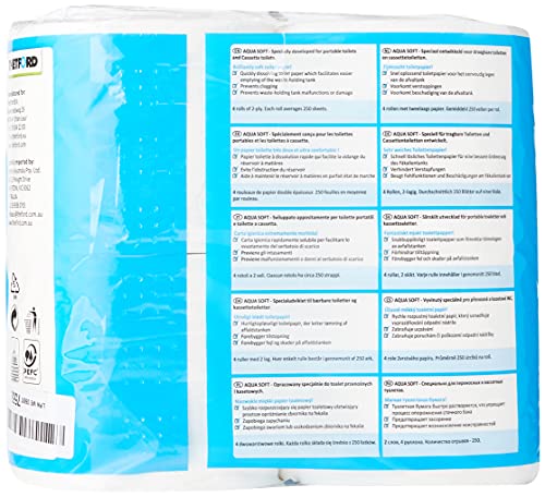 Thetford Aqua Soft WC Papier Toilettenpapier für mobile Toiletten 4 Rollen/Btl. Campingtoiletten Camping Outdoor Klopapier – Ansicht 2