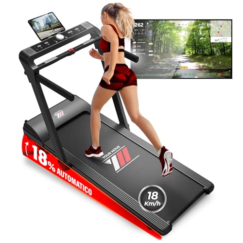 YM Tapis Roulant Elettrico 18 km/h Superfice Corsa XXL, Marchio Italiano, INCLINAZIONE Automatica,...
