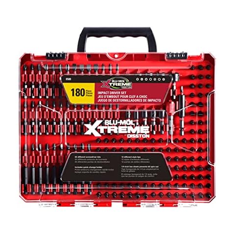 Disston BLU-MOL Xtreme 180 Piece Impact Driver/Screwdriver Bit Set E0100501 Cover