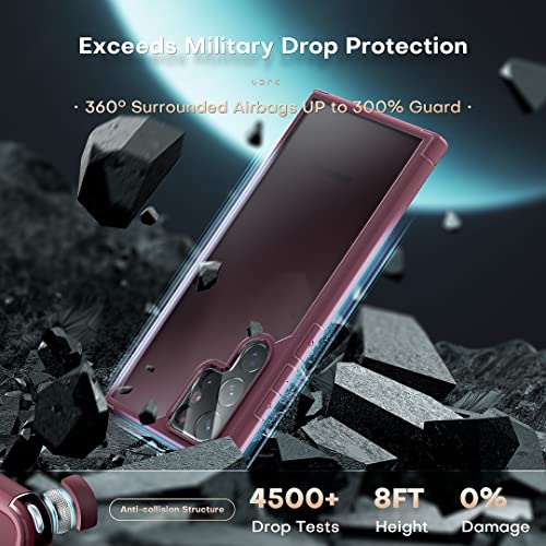 Image of TOCOL for Samsung Galaxy S22 Ultra Case, Translucent Matte Hard Back [Military Grade Shockproof] [Anti-Scratch & Anti-Fingerprint] Slim Fit Protective Cover for Galaxy S22 Ultra Case 6.8'', Plum
