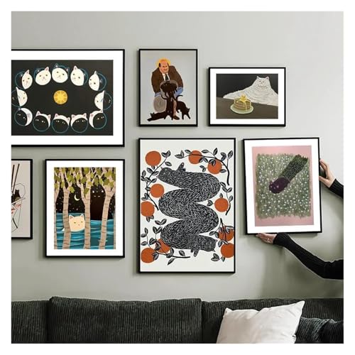 Affiche toile chat noir pour décorer un mur vide de salon