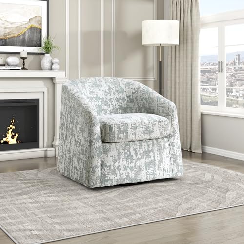 Lexicon 360 Degree Swivel Accent Chair, Jacquard Fabric Arm Chair with Metal Swivel Base and Sloped Arms for Living Room/Bedroom/Office, Assembled, Green by Lexicon - Used condition - US$138.78