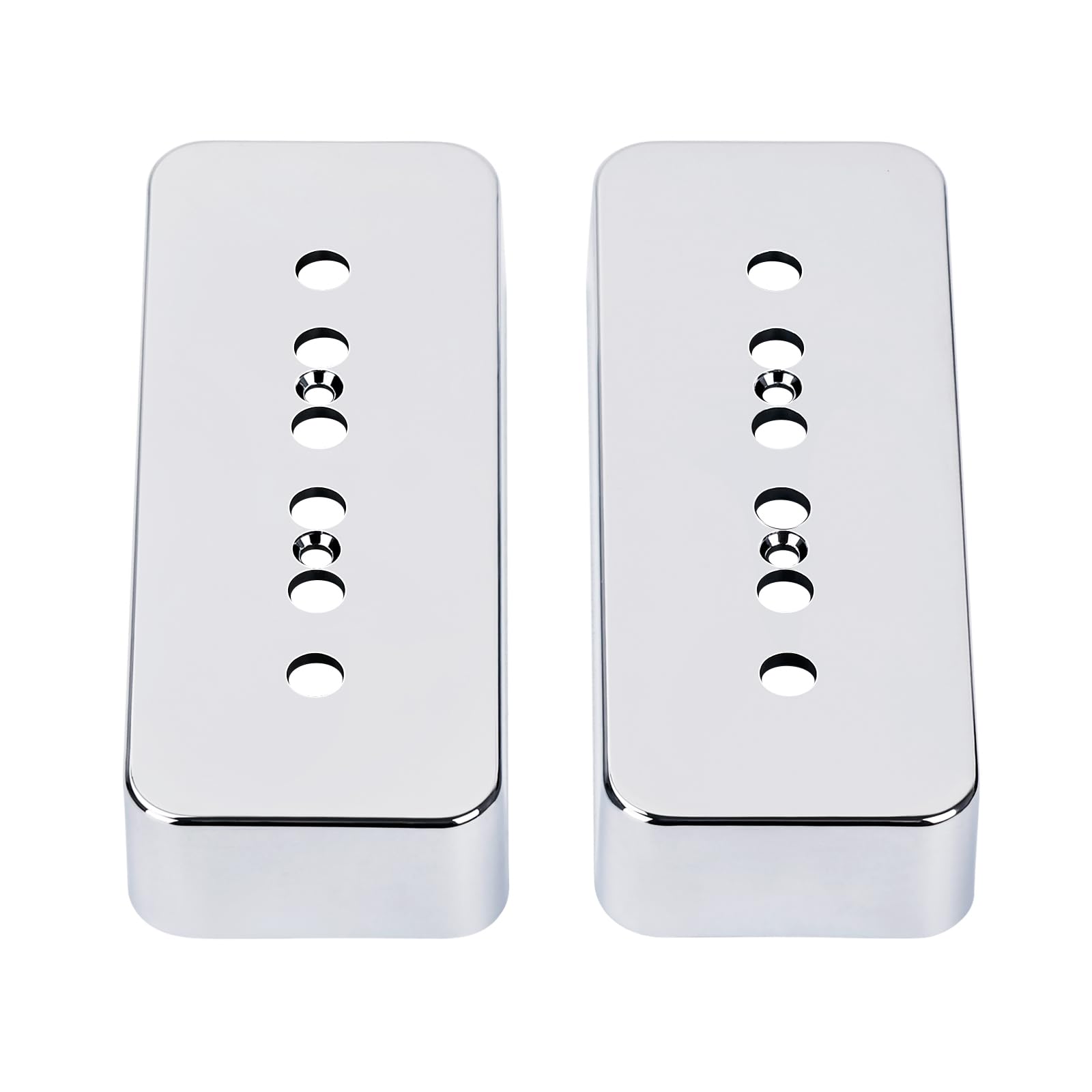 Banworks Plastic P90 Pickup Covers Electric Guitar P-90 Soapbar Pickup Covers 50mm (1-31/32") Neck Pickup Covers For Les Paul LP Electric Guitar Pack of 2 JT/SYQG-07 Chrome - Image 4