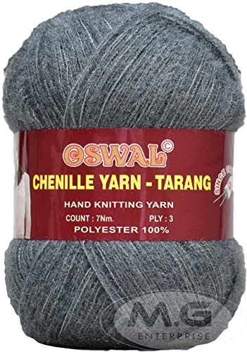 Image of M.G Knitting Wool Yarn, Soft Fancy Feather Wool Deep Steel 500 GMS Best Used with Knitting Needles, Soft Fancy Wool-XK Art-ACFJ