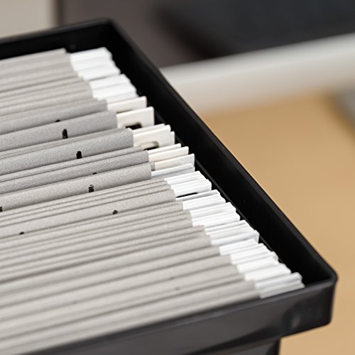 Image of IRIS USA 6-Pack Medium Desktop File Box with Open Lid, Black | Organize paperwork, mail, magazines, and office supplies with portable storage for desks, classrooms, and home workspaces