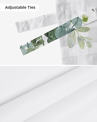 Miniatura 7 de Cortina de cenefa con lazo de eucalipto floral para cocina, sala de estar, dormitorio, baño, cafetería, bolsillo para barra, panel de cortina