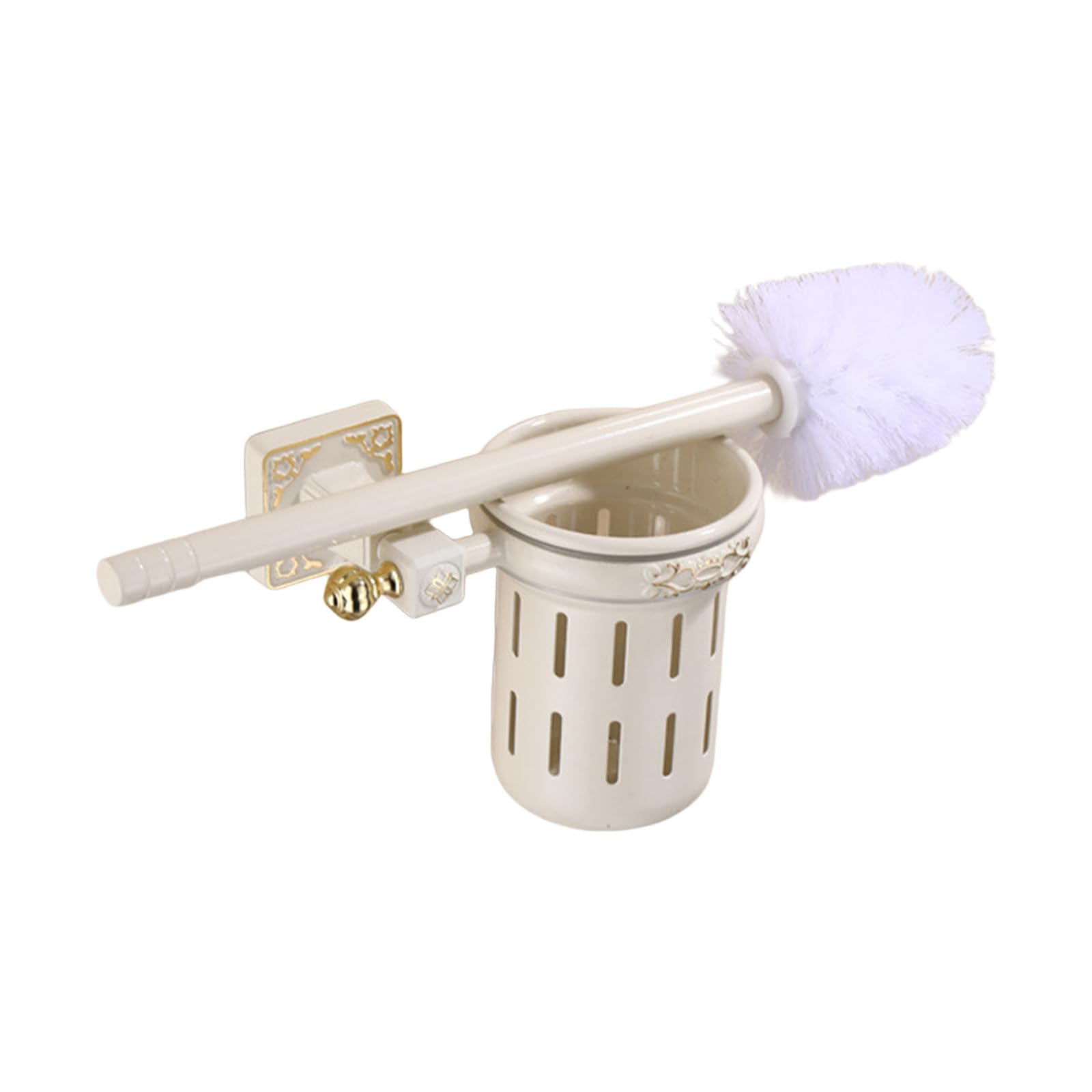 Alloneslife White Hygienic Wall Mounted Toilet Brush Features Removable Alloys Head For Easy Maintenance And Cleaning Durability Toilet Brush