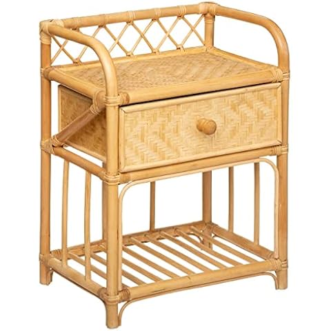 Nachttisch Aoni - Rattan - Beige Cover