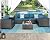 Furnimy Outdoor Furniture Patio Furniture Sets Conversation Sets Balcony Furniture Outdoor Sectional for Outdoor Indoor Backyard Lawn Garden Porch Poolside (Expresso-Peacock Blue, 7 Pieces Set)