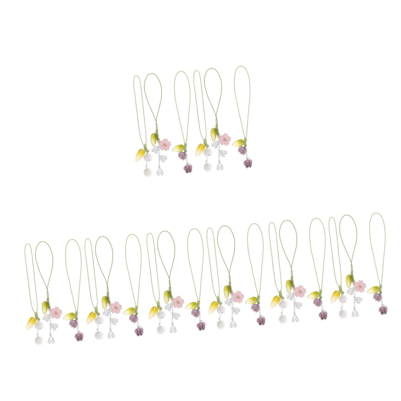 Artibetter colgante de pulsera de teléfono móvil brazalete pulseira adorno colgante de teléfono colgante de bolsa de flores bolsillos decoración cadena para colgar telefono Metal
