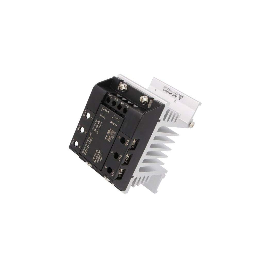 SRH3-1440, SSR, Integrated Heatsink Type, 3-Phase(3-Pole), Input 4-30VDC, Load 48-480VAC, 40A, Zero Cross Turn-On