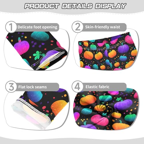 Girls' Athletic Leggings Ankle Length Yoga Dance Pants Kids Teen 4T Colorful Pumpkins Polka Dots3
