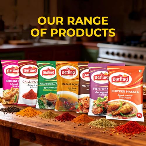 Image of Darling Rasam Powder, 500G (Pack of 10, Each 50G)(No Added Preservatives | Fresh & Natural | Traditional South Indian Rasam Powder)