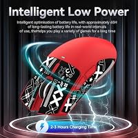 ATTACK SHARK X11 Gaming Mouse mit Magnetic Charging Dock, PixArt PAW3311 Gaming Sensor, BT/2.4G Wireless/Wired Gaming Mouse with Mouse Grip Tape, 22000 DPI, Gamer Mice for Win11/Xbox/PS/Mac (Red) – Ansicht 3