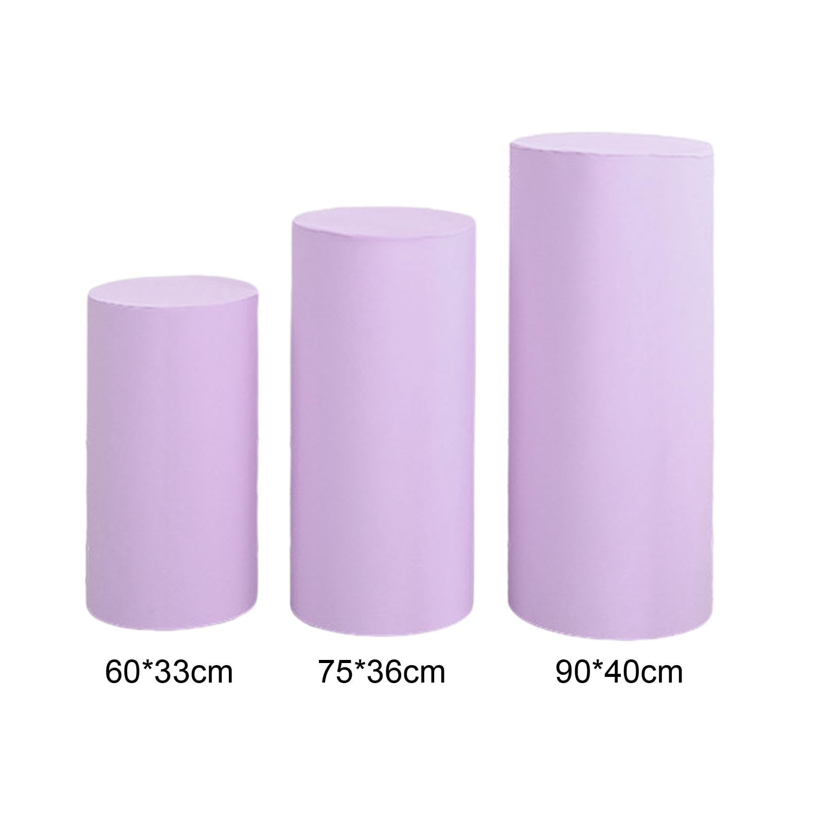 Lot de 3 Housses pour Supports de Cylindres, Idéales pour Les Occasions Spéciales et Les Célébrations, Violet Clair