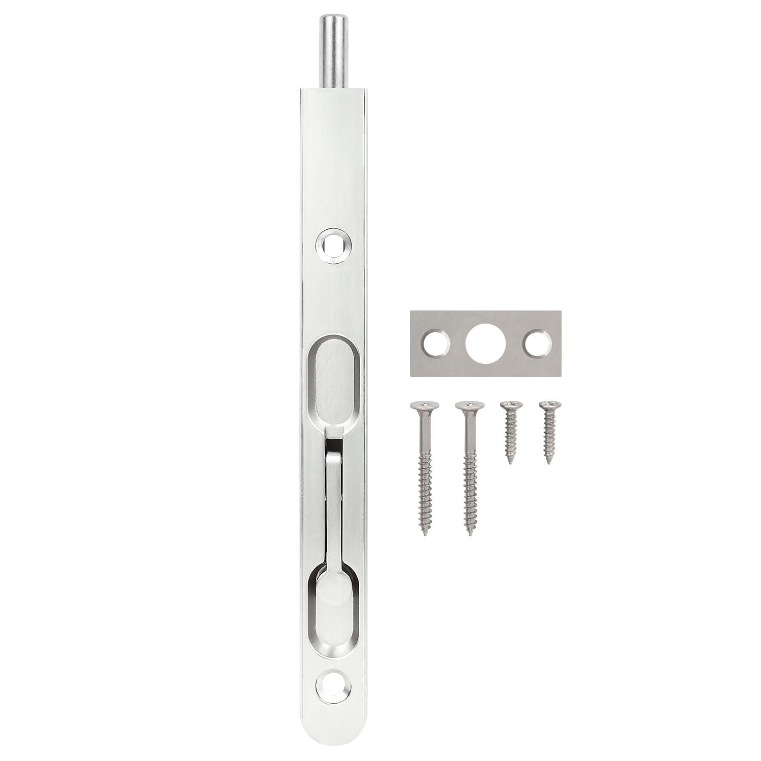 Nuk3y Heavy Duty 7-inch Flip Flush Bolt (Satin Nickel) - Amazon.com
