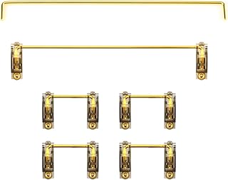 Gold-Plated PCB Screw-in Stabilizers 2u 6.25u 7u Mechanical Keyboard Screw Stabilizers with Nylon Washers（Golden wire+ Transparent Black 60/87 Keyboard）