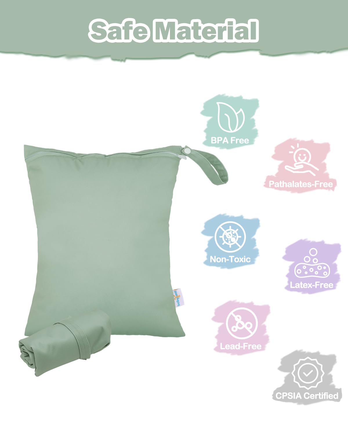 babygoal LAU-NKD5354-B Nass-Trockenbeutel für Badeanzüge, wasserdichte Tasche für Reisen, Lebensmittelaufbewahrung, Kinderwagen, Kindertagesstätte, Babywindeln, Yoga, Strand, Pool, nasse Kleidung, 2