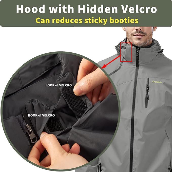 Image of Mens Lightweight Waterproof Jacket Windproof Rain Hooded jackets for Running Hiking Cycling Travel M-7XL