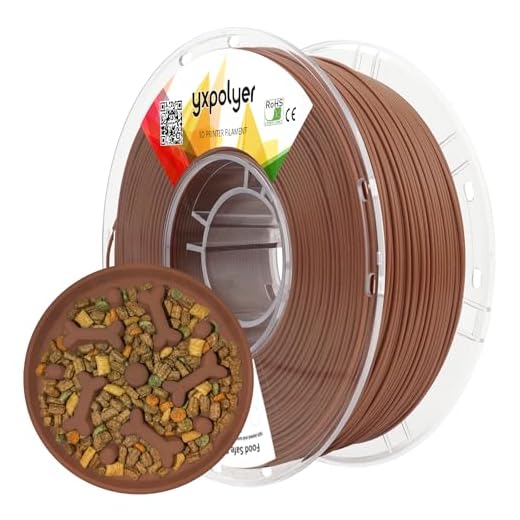 YXPOLYER PLA+ Filament Food Safe PLA Plus Food-Grade 1.75mm 3D Printing Filament 1kg 2.2lbs with PC Reusable Spool fit AMS System and Most FDM 3D Printers, Brown