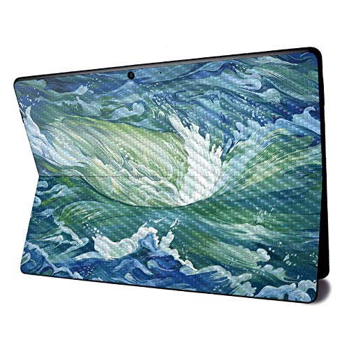 Image of MightySkins Carbon Fiber Skin for Microsoft Surface Pro X - Cyclone Wave | Textured Carbon Fiber Finish | Easy to Apply, Remove, and Change Styles | Made in The USA