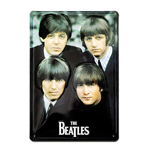 Plaque en métal The Beatles – Pilzkoepfe – Signe métal Fab Four – Pilzköpfe – Décoration Murale rétro Nostalgie - Les Beatles, Paul McCartney, John Lennon, RIngo Starr, George Harrison Plaque en métal The Beatles - Pilzkoepfe - Signe métal Fab Four - Pilzköpfe - Décoration Murale rétro Nostalgie