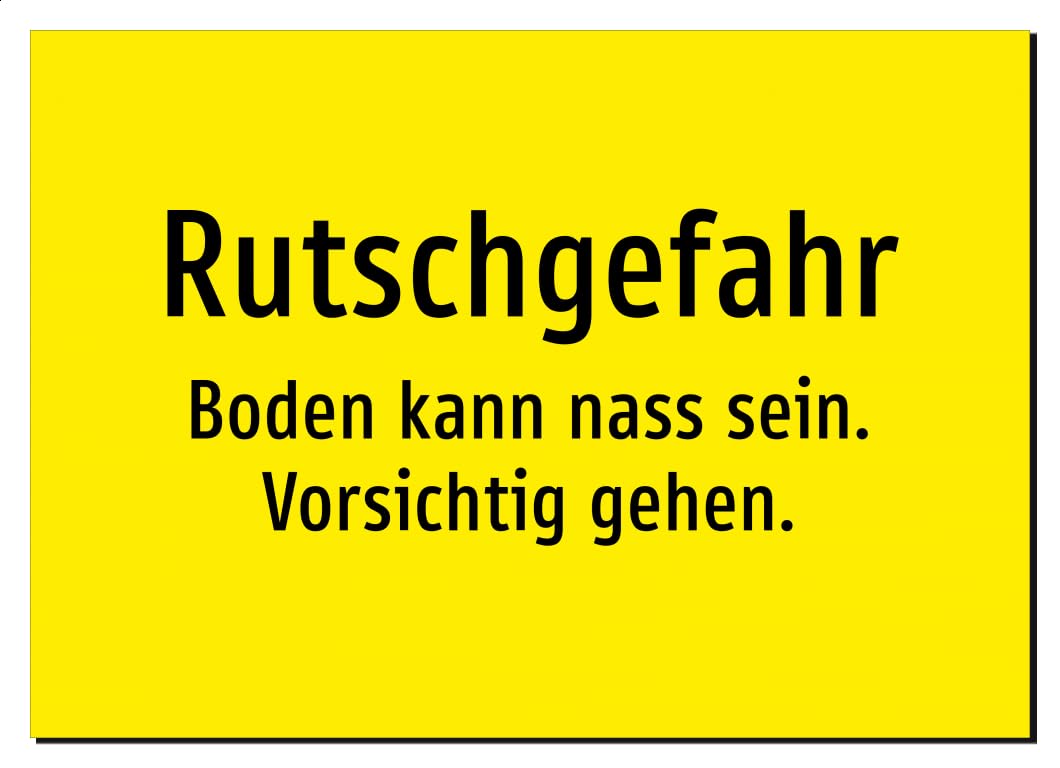 36845-DE-T-07 | Rutschgefahr - Boden kann nass sein. Vorsichtig gehen | Aluminiumschild A4, 297 x 210mm | nur Text, ohne Symbolgrafik